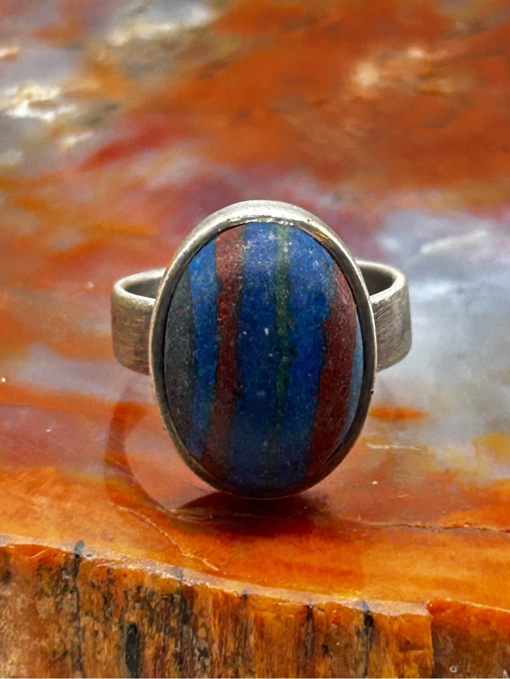Sterling Silver Surfite Ring - Size 6